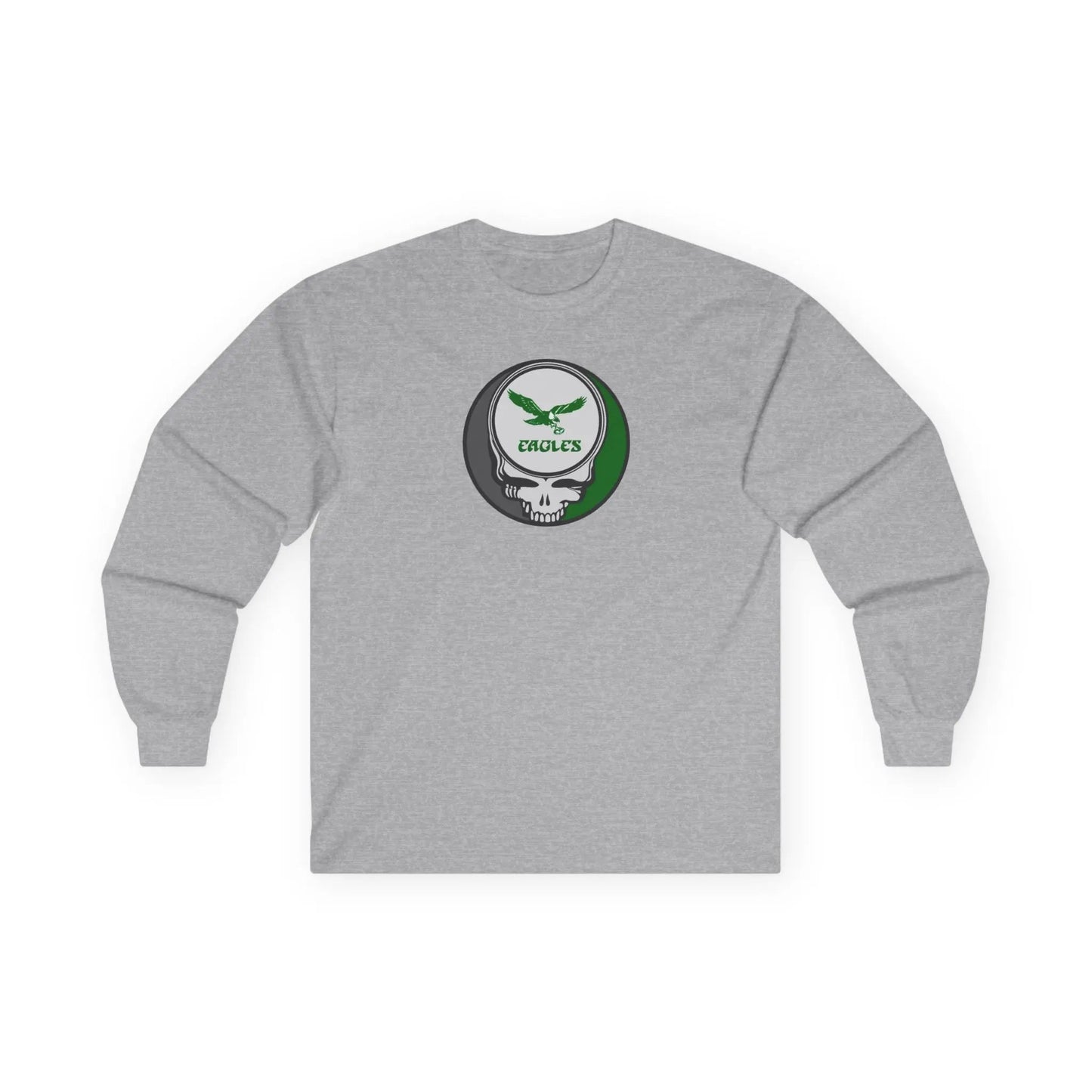 Philadelphia Eagles Skull Long Sleeve Tee Ultra-Cotton NFL Gridiron Collection
