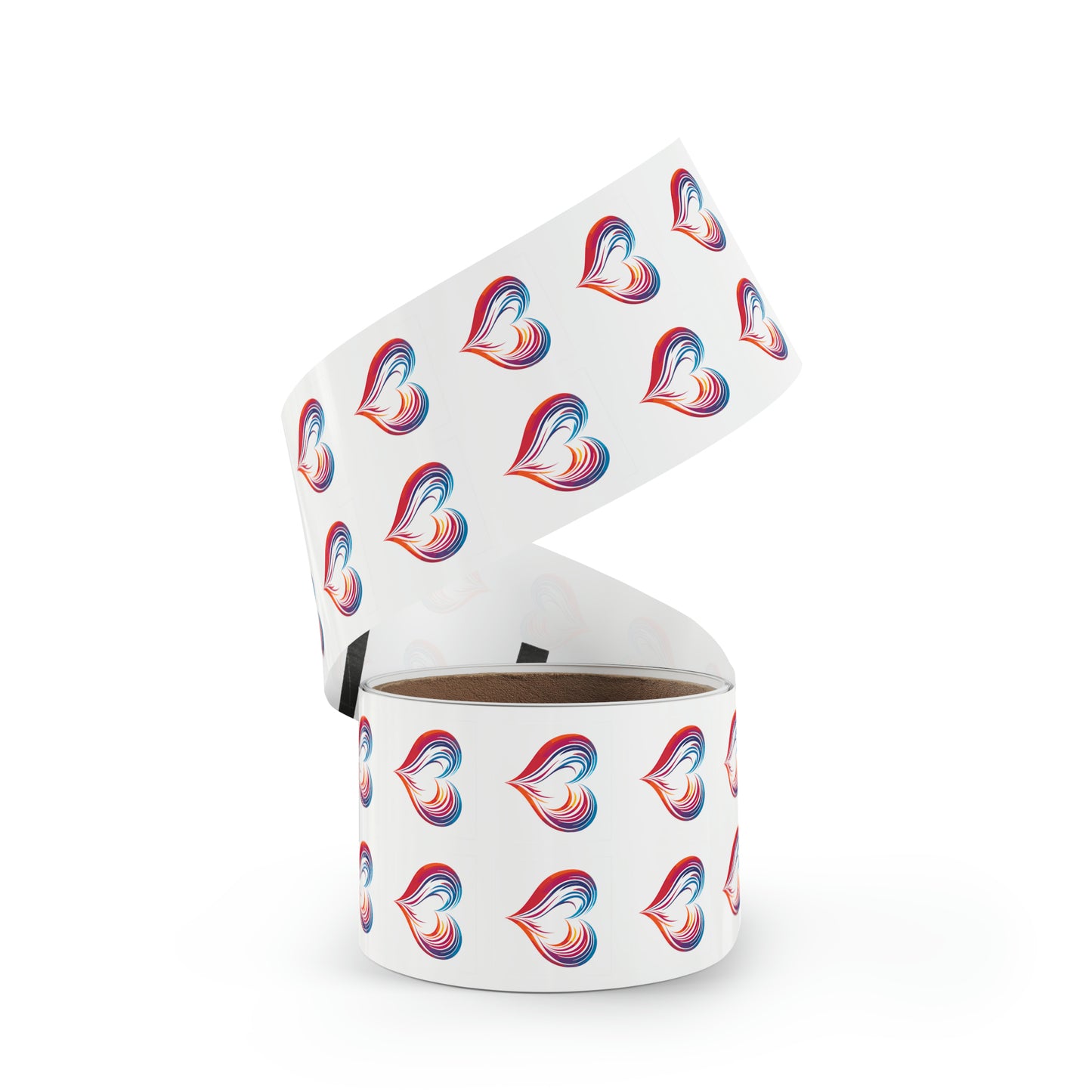 Valentine's day multi color heart shape Square Sticker Label Rolls
