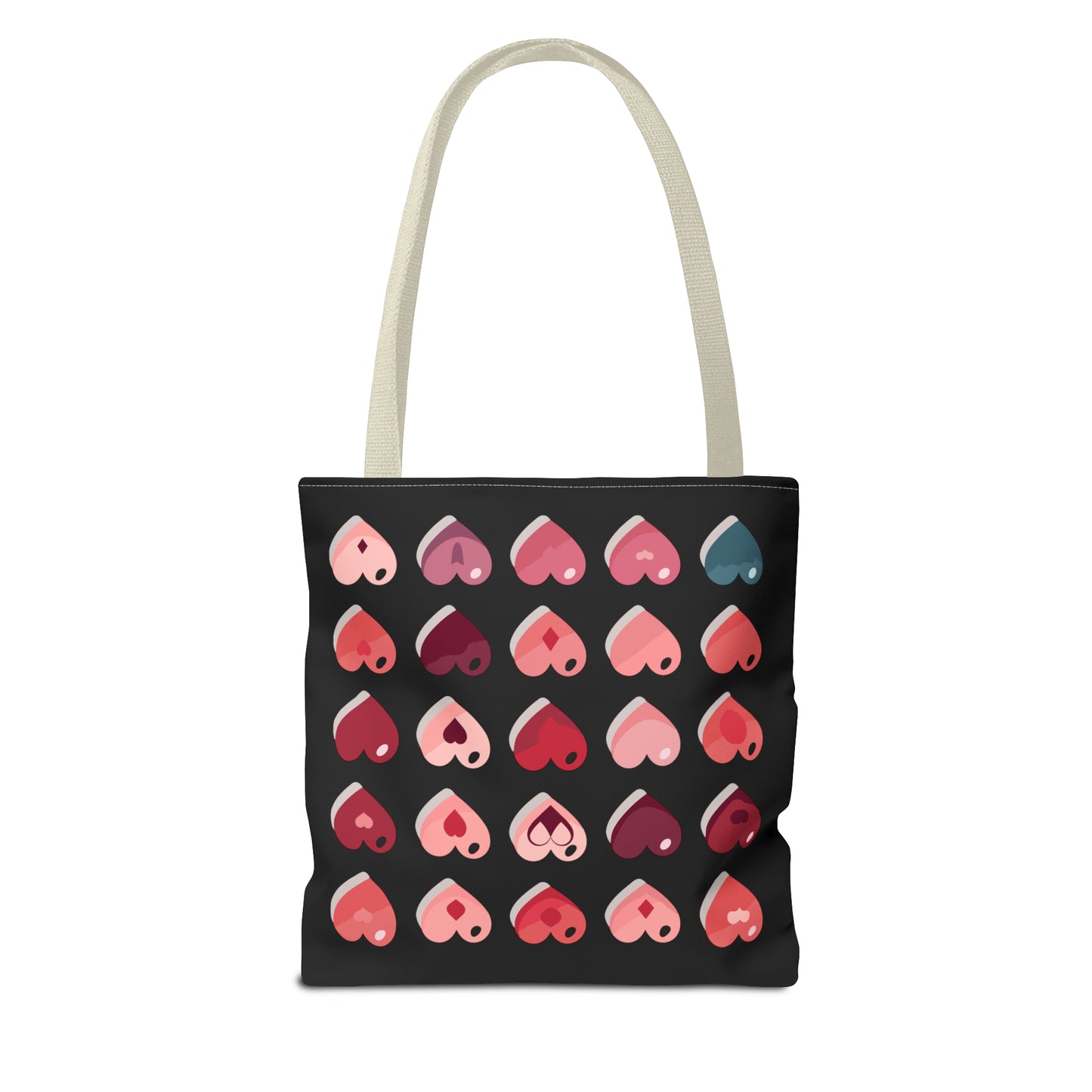 Valentine's black Tote Bag (AOP)