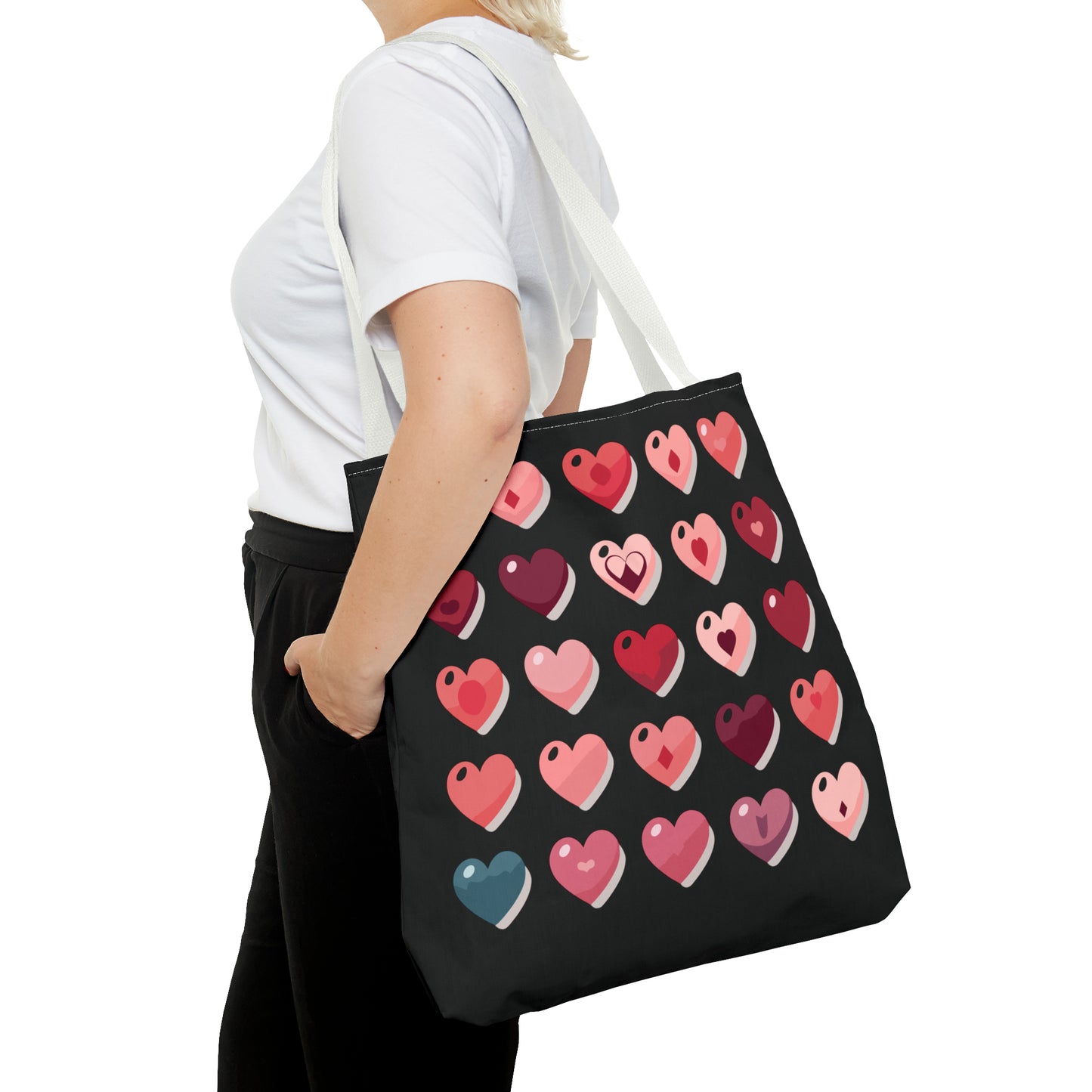 Valentine's black Tote Bag (AOP)