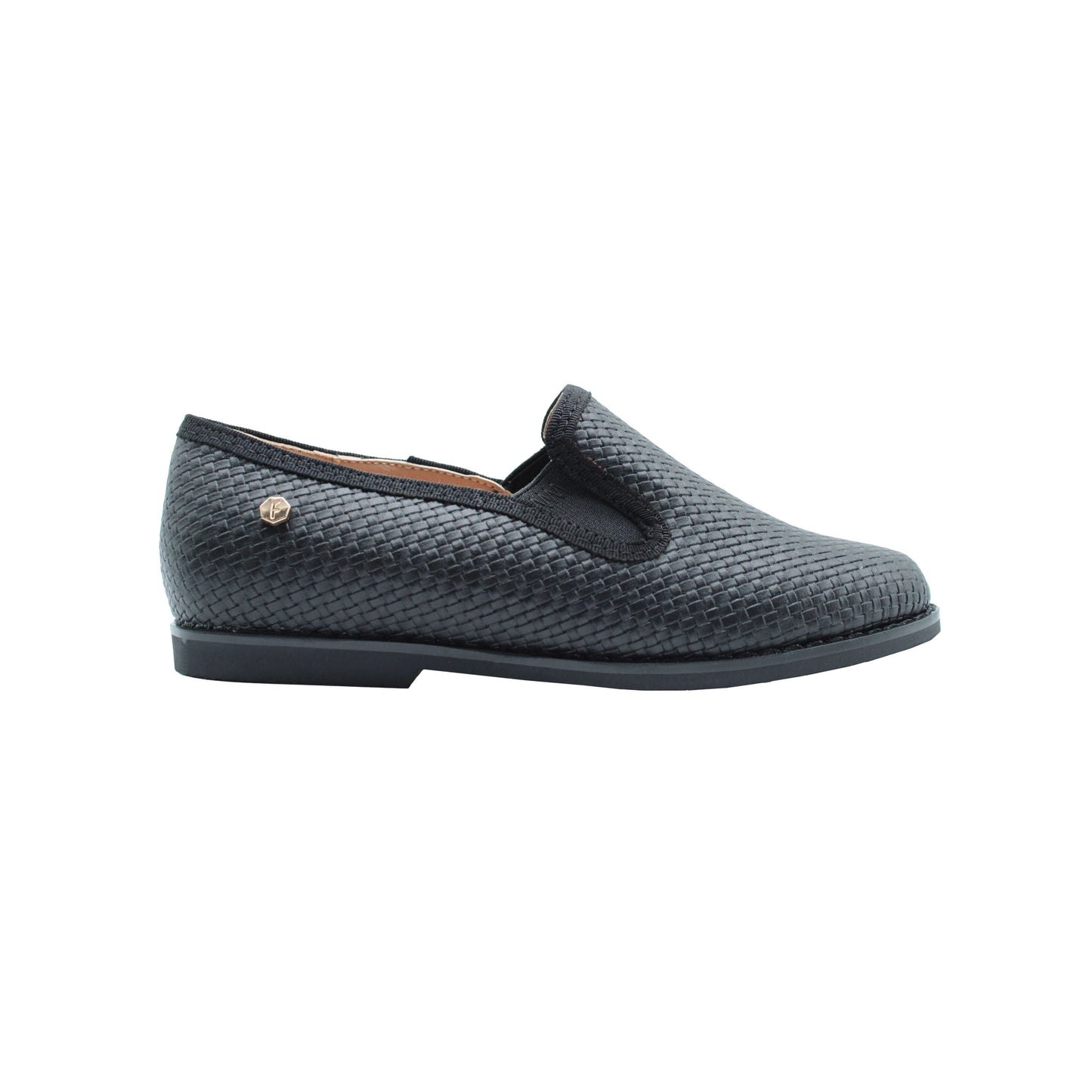 Black Weaved Leather Boys Dress Shoe