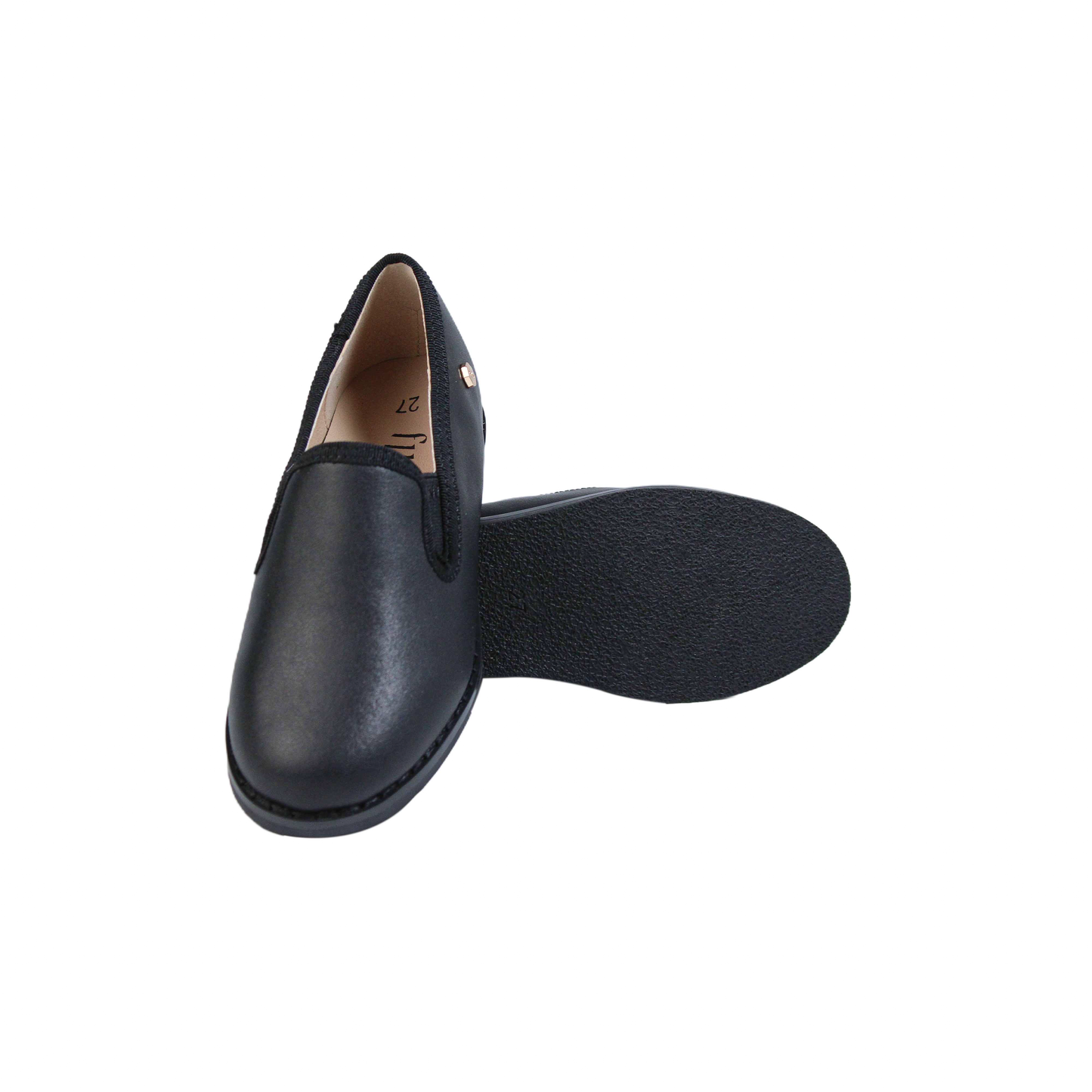 Black Leather Boys Dress Shoe Fintoes