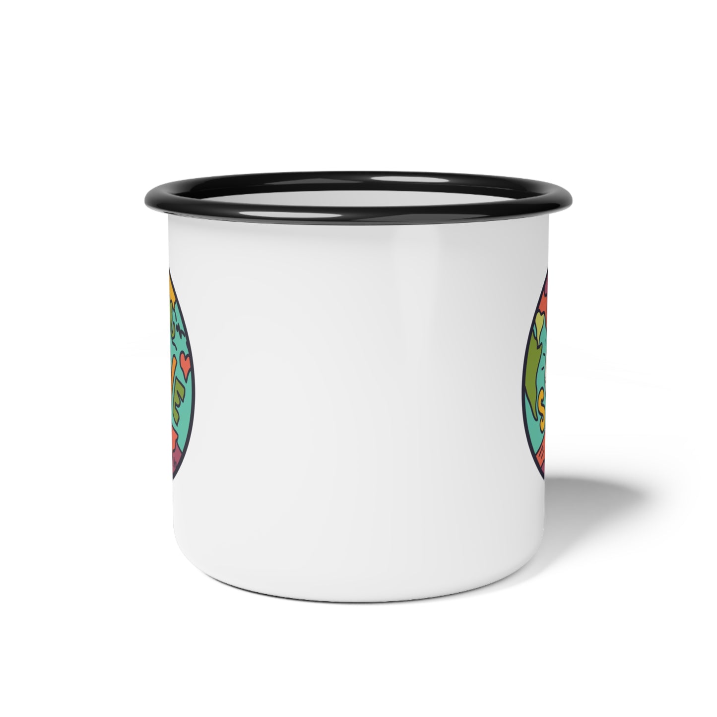 Enamel Camp Cup - Unique Home is Where the Heart Is Travel Mug