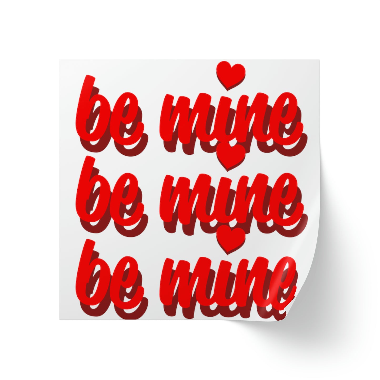 Valentine's day Be mine Square Sticker Label Roll