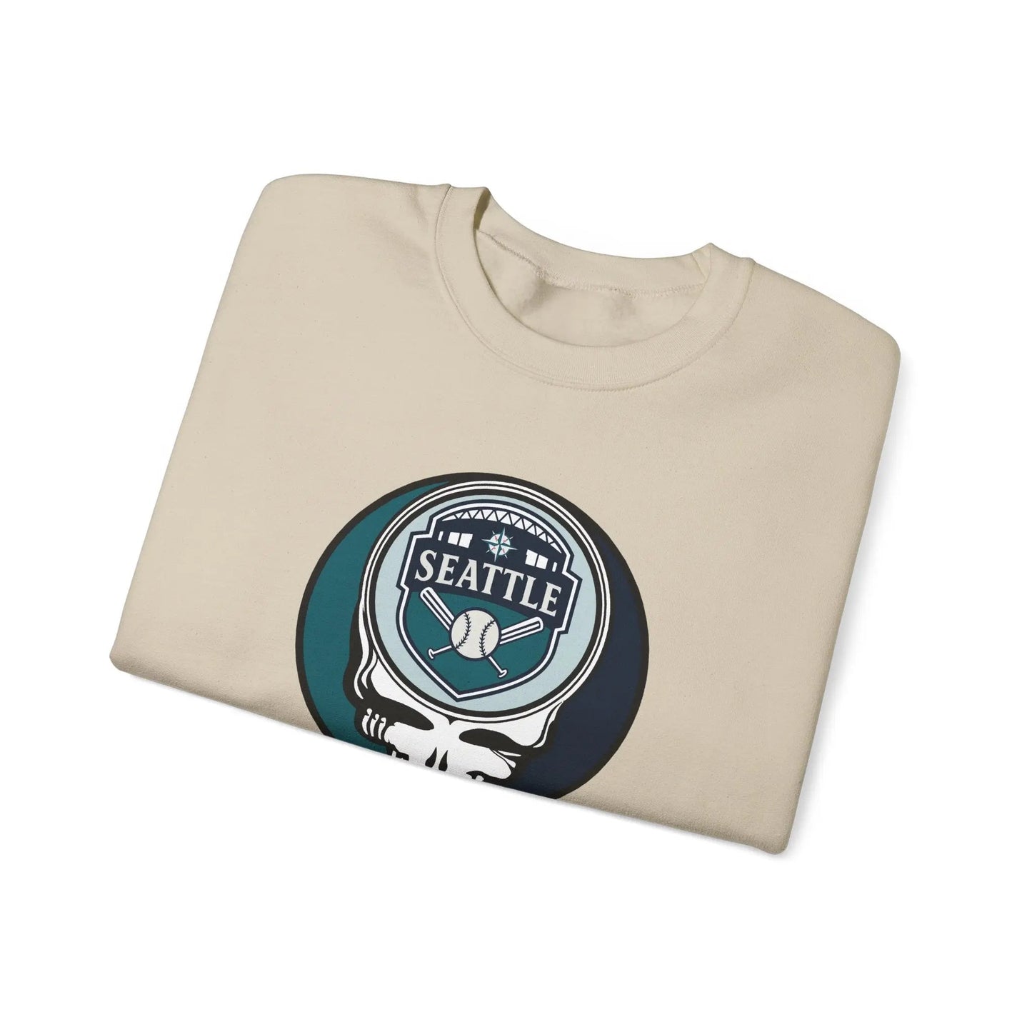 Grateful Dead Stealie Unisex Heavy Blend Crewneck Sweatshirt The Ballpark Collection Seattle Baseball Edition MLB