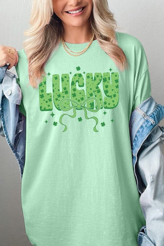 Croquette Lucky Bow Graphic Plus Heavy Cotton Tee