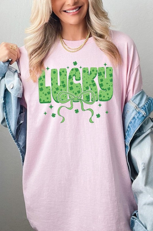 Croquette Lucky Bow Graphic Plus Heavy Cotton Tee