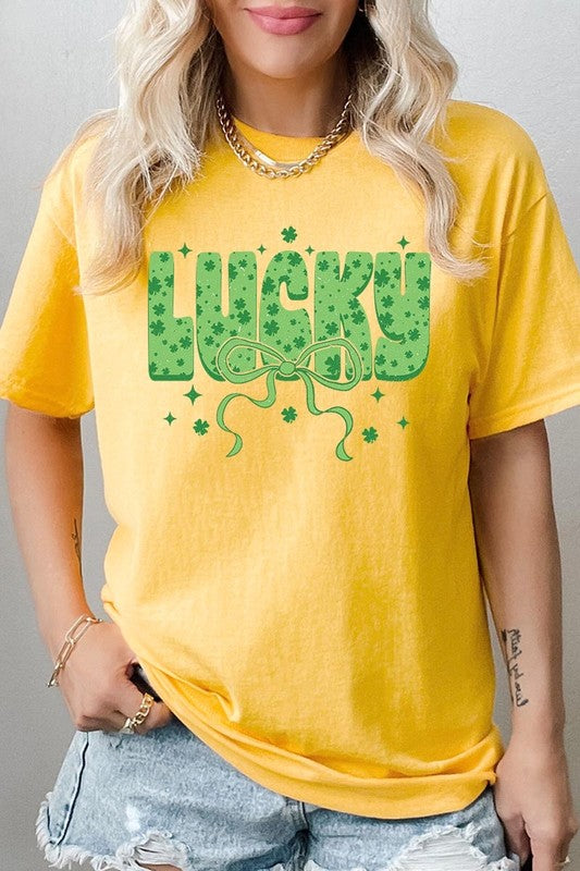 Croquette Lucky Bow Graphic Plus Heavy Cotton Tee