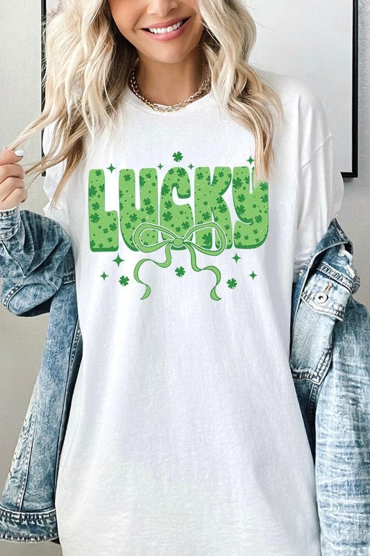 Croquette Lucky Bow Graphic Plus Heavy Cotton Tee