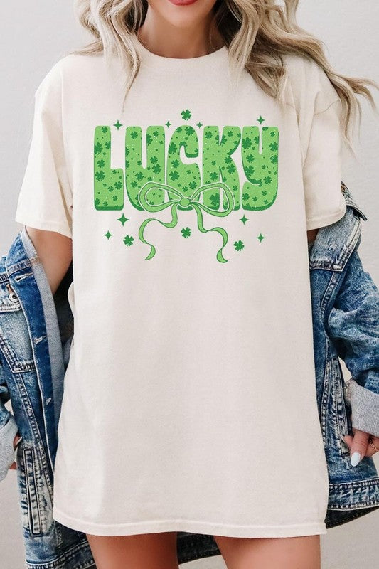 Croquette Lucky Bow Graphic Plus Heavy Cotton Tee