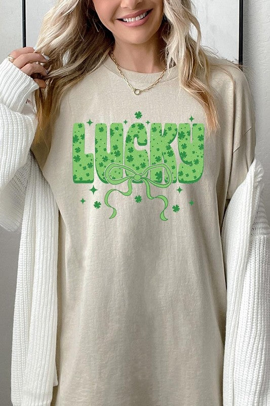 Croquette Lucky Bow Graphic Plus Heavy Cotton Tee