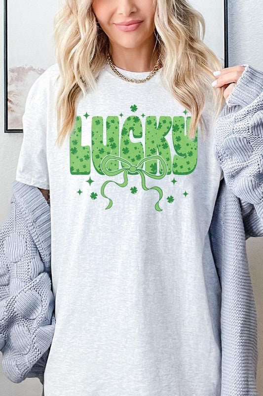 Croquette Lucky Bow Graphic Plus Heavy Cotton Tee