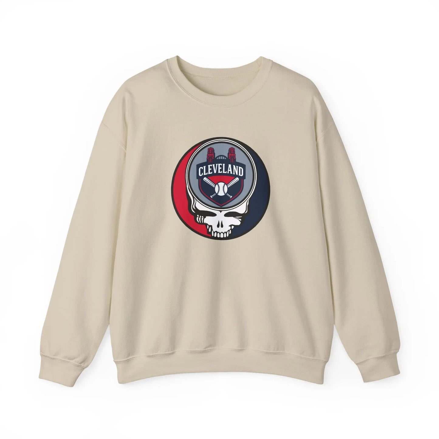 Cleveland Guardians Grateful Dead Stealie Crewneck Sweatshirt MLB The Ballpark Collection