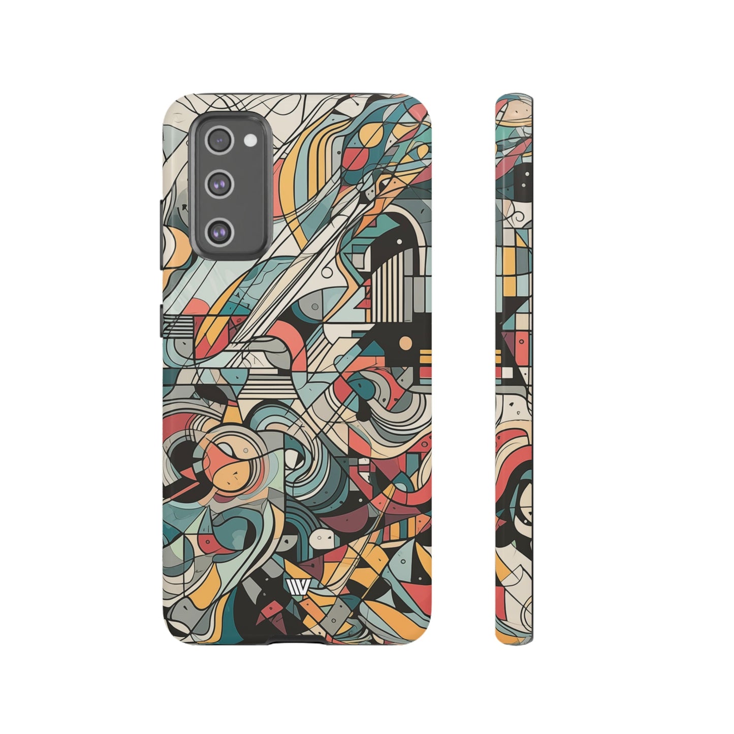 Abstract Doodle Tough Phone Case Dual-Layer Protection