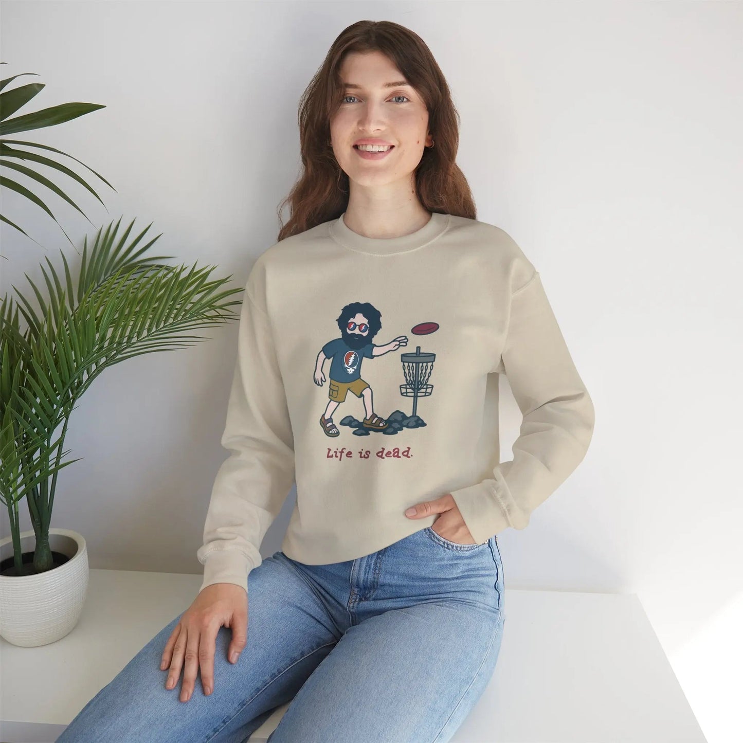 Disc Golfin' Jerry Life is dead Crewneck Sweatshirt