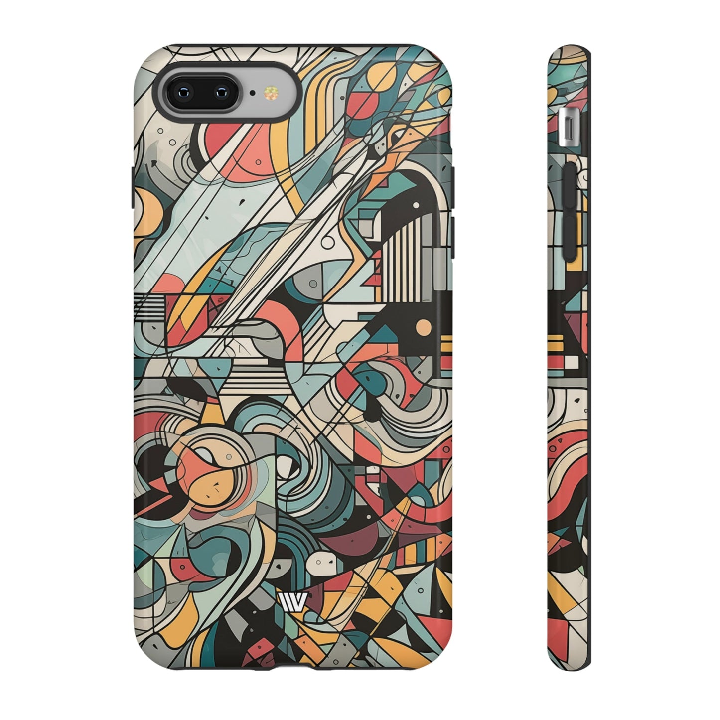 Abstract Doodle Tough Phone Case Dual-Layer Protection
