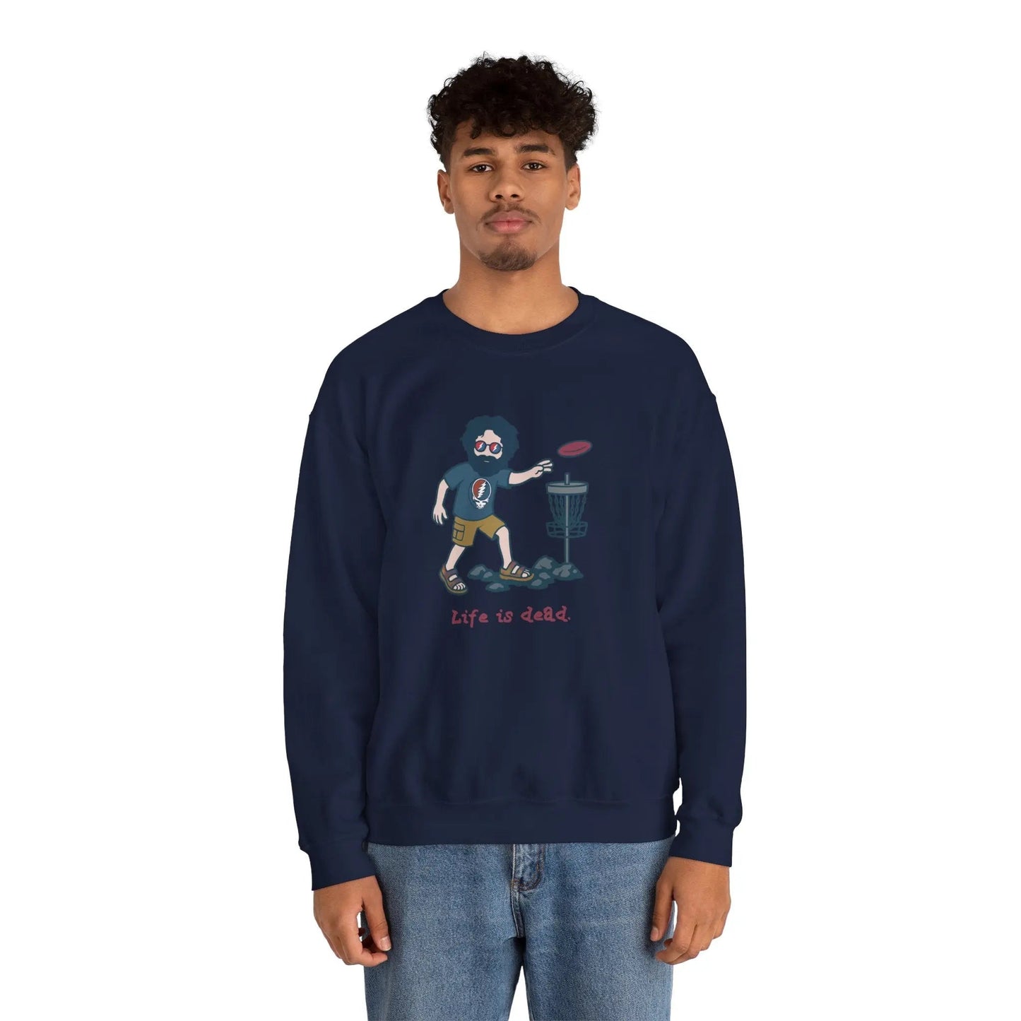 Disc Golfin' Jerry Life is dead Crewneck Sweatshirt