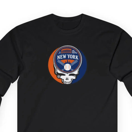 Grateful Dead Ultra-Cotton Long Sleeve Tee New York Baseball Edition MLB
