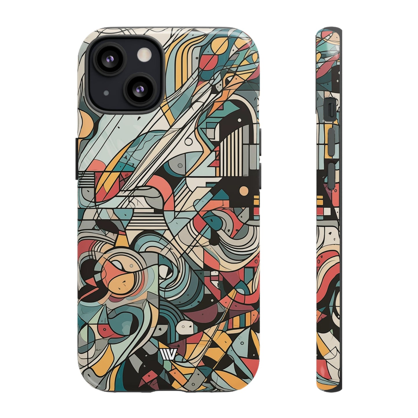 Abstract Doodle Tough Phone Case Dual-Layer Protection