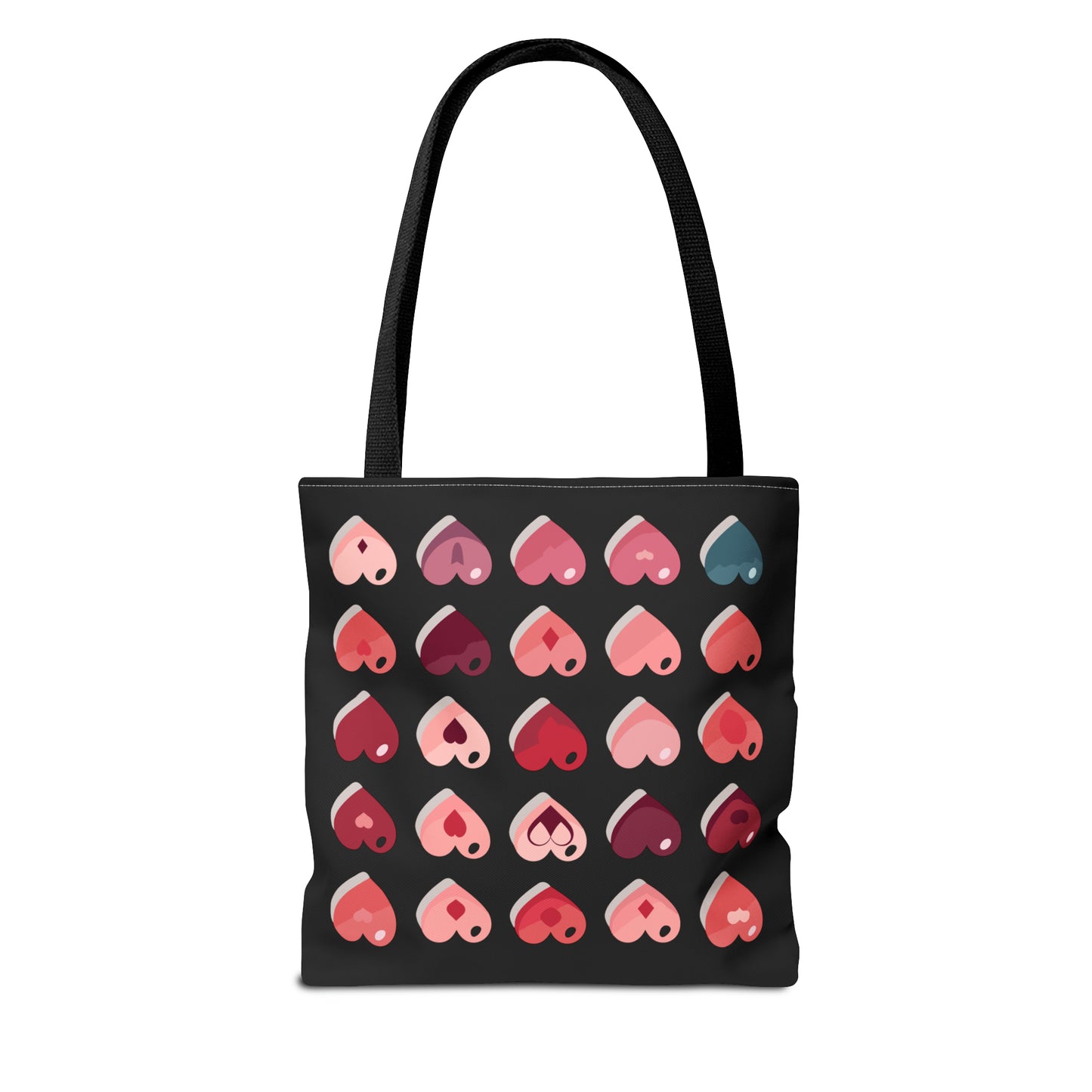 Valentine's black Tote Bag (AOP)