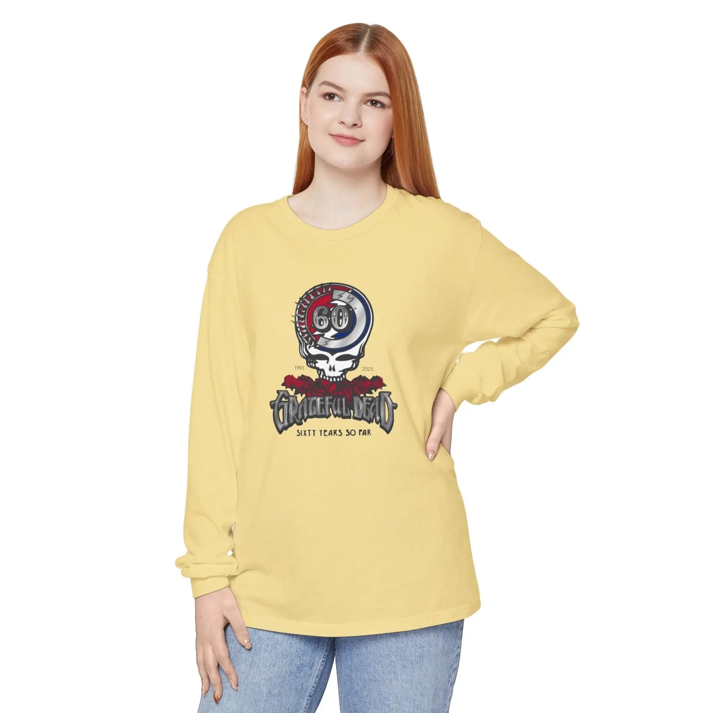 Grateful Dead 60th Anniversary Garment-dyed Long Sleeve T-Shirt Vineyard Collection