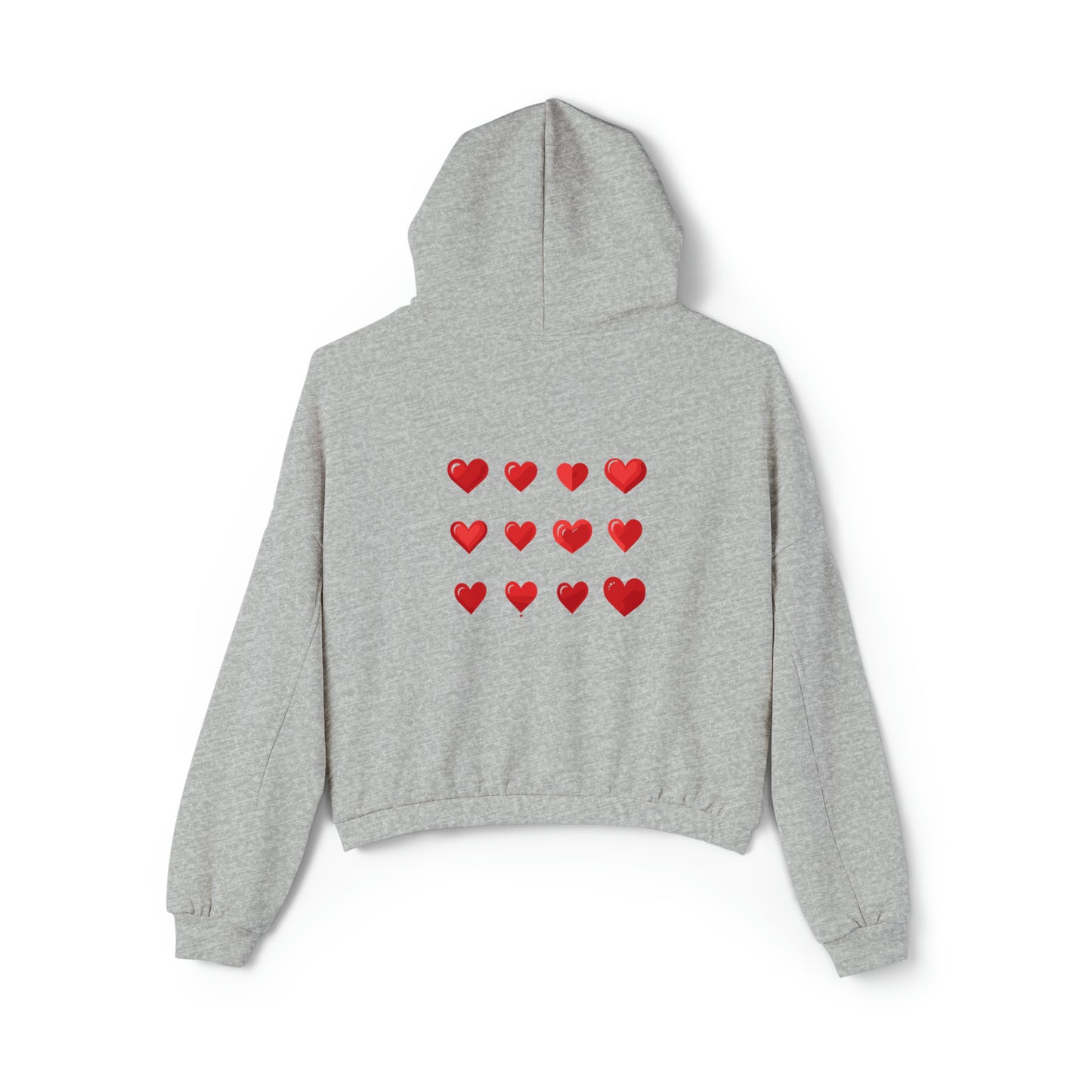 Valentine's best Gift, red hearts design Women's Cinched Bottom Hoodie
