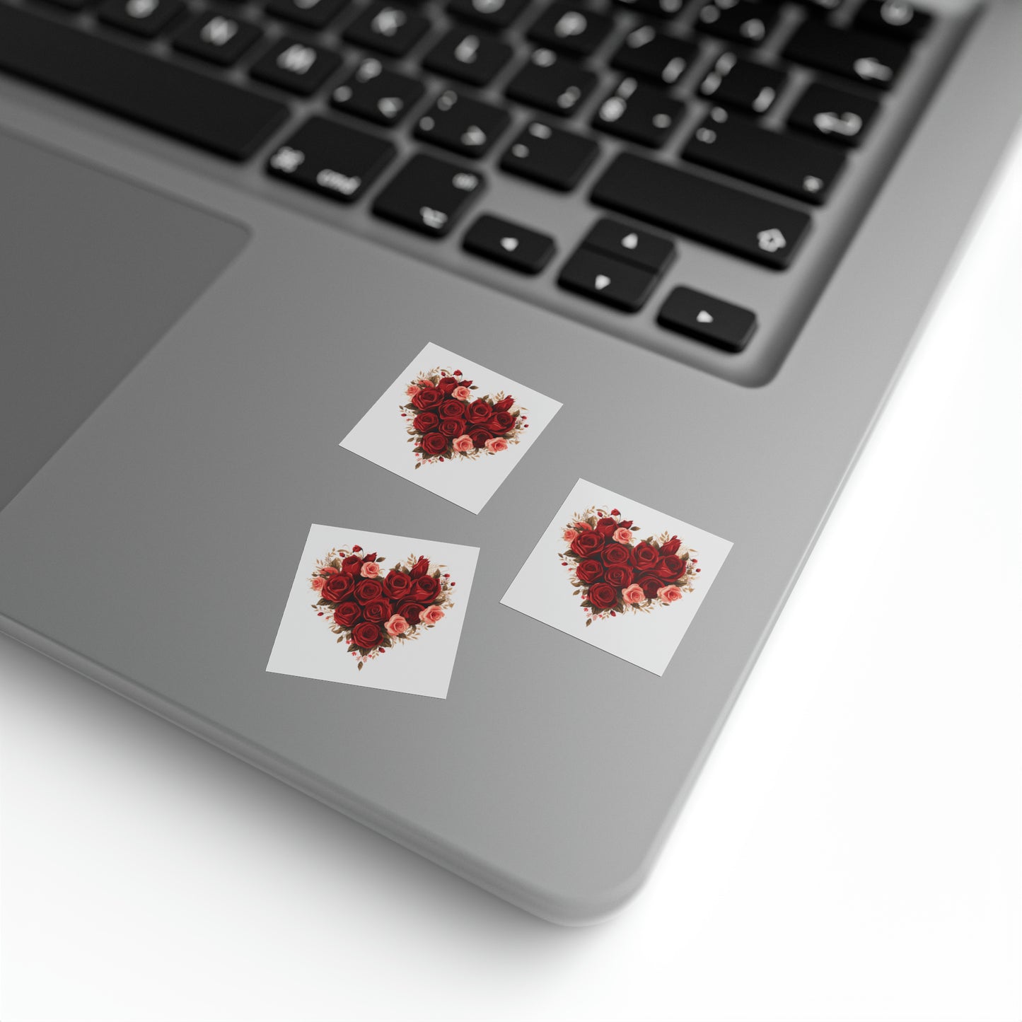 Valentine's day red Roses heart Square Sticker Label Rolls