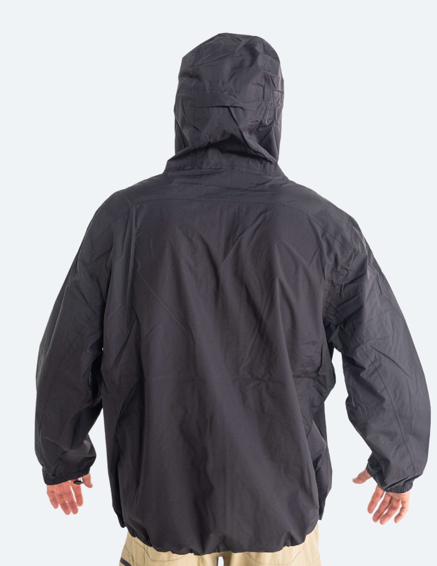 Waterproof Pocket Rain Jacket Lightweight Black Fin