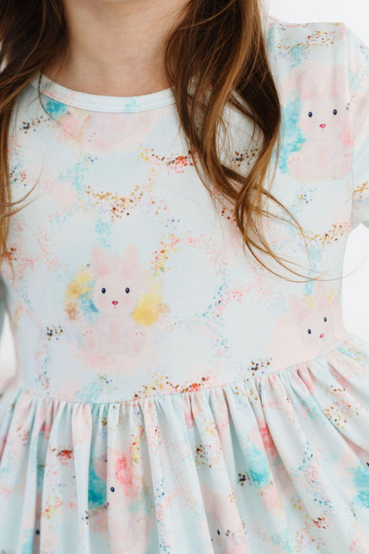 Bunny Dreams 3/4 Sleeve Pocket Twirl Dress Mila & Rose
