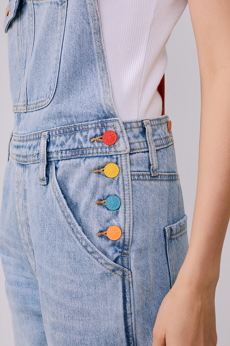 Mid-weight Denim High-rise Overalls Just For Fun HJ101