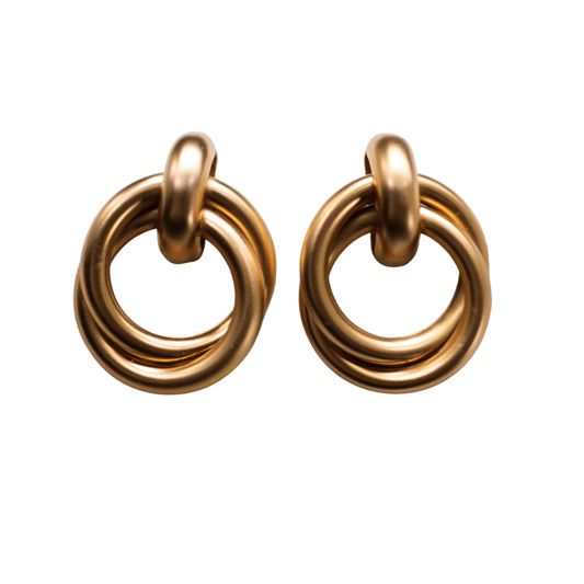Gold Plated Knot Earrings Statement Earrings Sela Designs