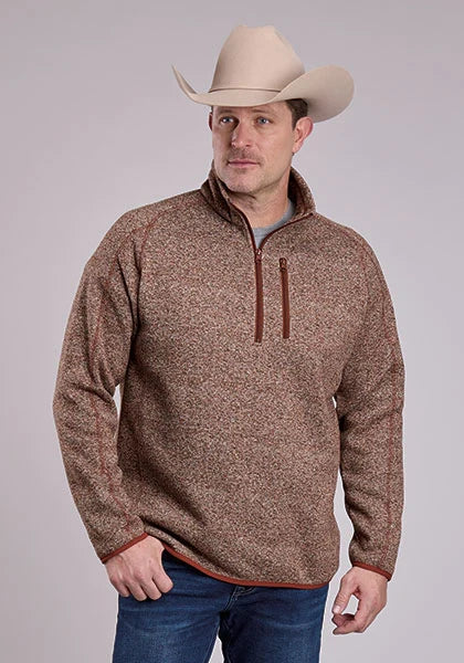 Stetson 2800 Quarter Zip (Rust) - Men's Knit Sweater