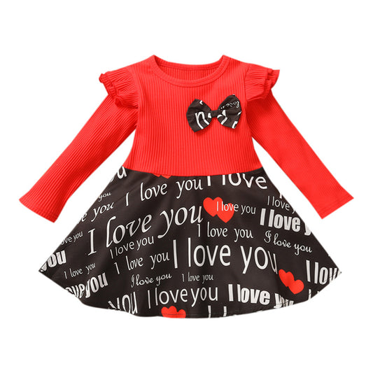 Baby Girls Christmas Santa Striped Print Tulle Dress