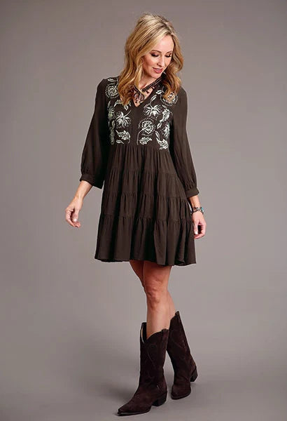 Stetson 1911 Embroidered Twill (Brown) - Women's Dress
