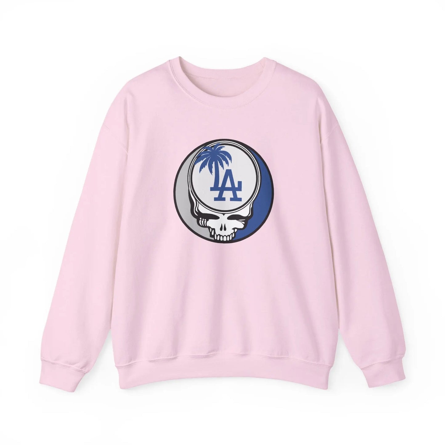 Grateful Dead Stealie Crewneck Sweatshirt Unisex Heavy Blend MLB The Ballpark Collection Los Angeles Baseball Edition