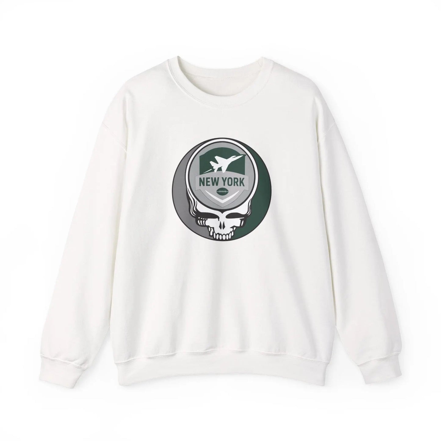 Grateful Dead Stealie Crewneck Sweatshirt Heavy Blend Unisex The Gridiron Collection New York Jets
