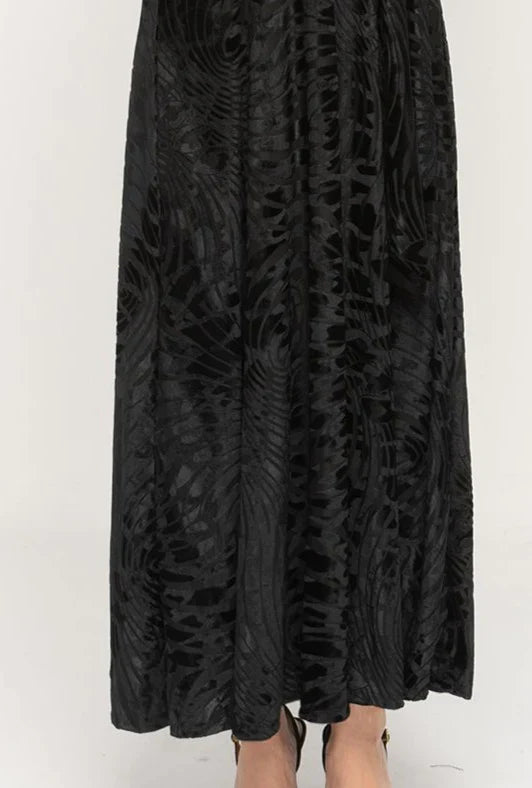 Maxi Dress Belted Textured Velvet Maxi Dress KMW