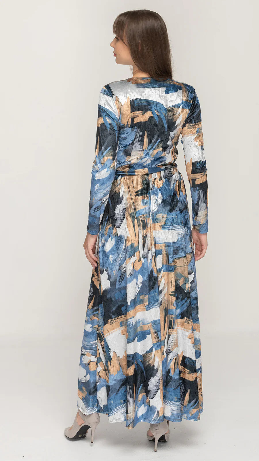 Maxi Dress Belted Textured Velvet Maxi Dress KMW