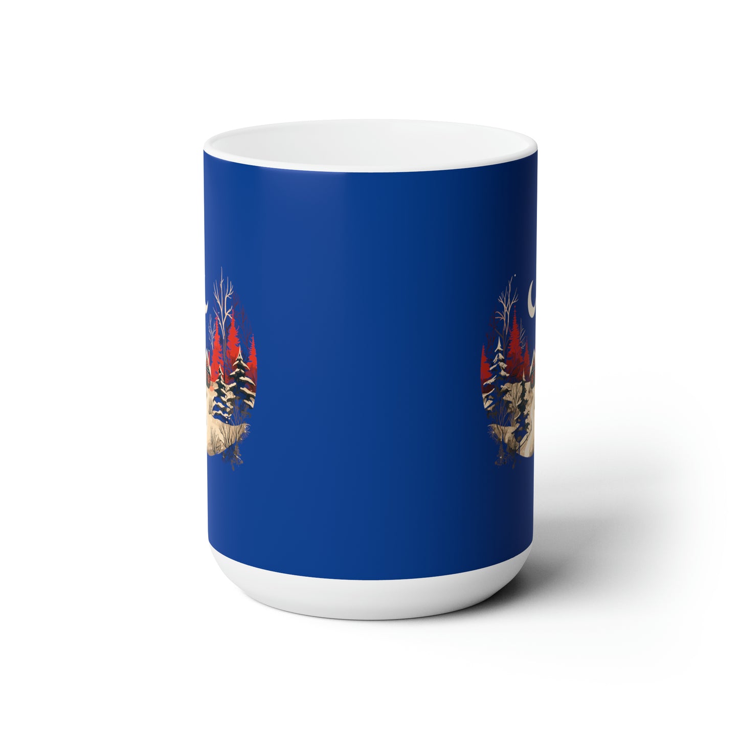 Christmas house with tree design holiday vibes Ceramic Mug15oz