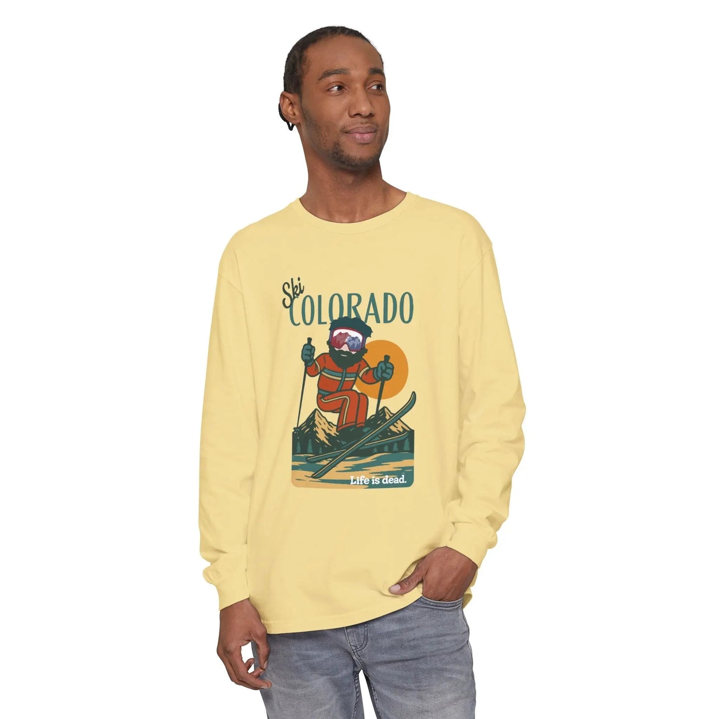 Ski Colorado Garment-Dyed Long Sleeve T-Shirt Mountain Collection