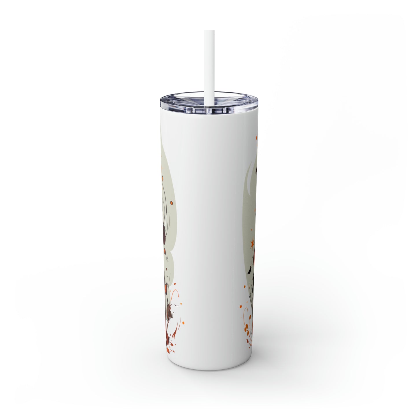 Halloween Skinny Tumbler with Straw 20oz - Spooky Drinkware - Witch Theme - BPA-Free, Reusable Cup, Halloween Tumbler, Halloween Gift