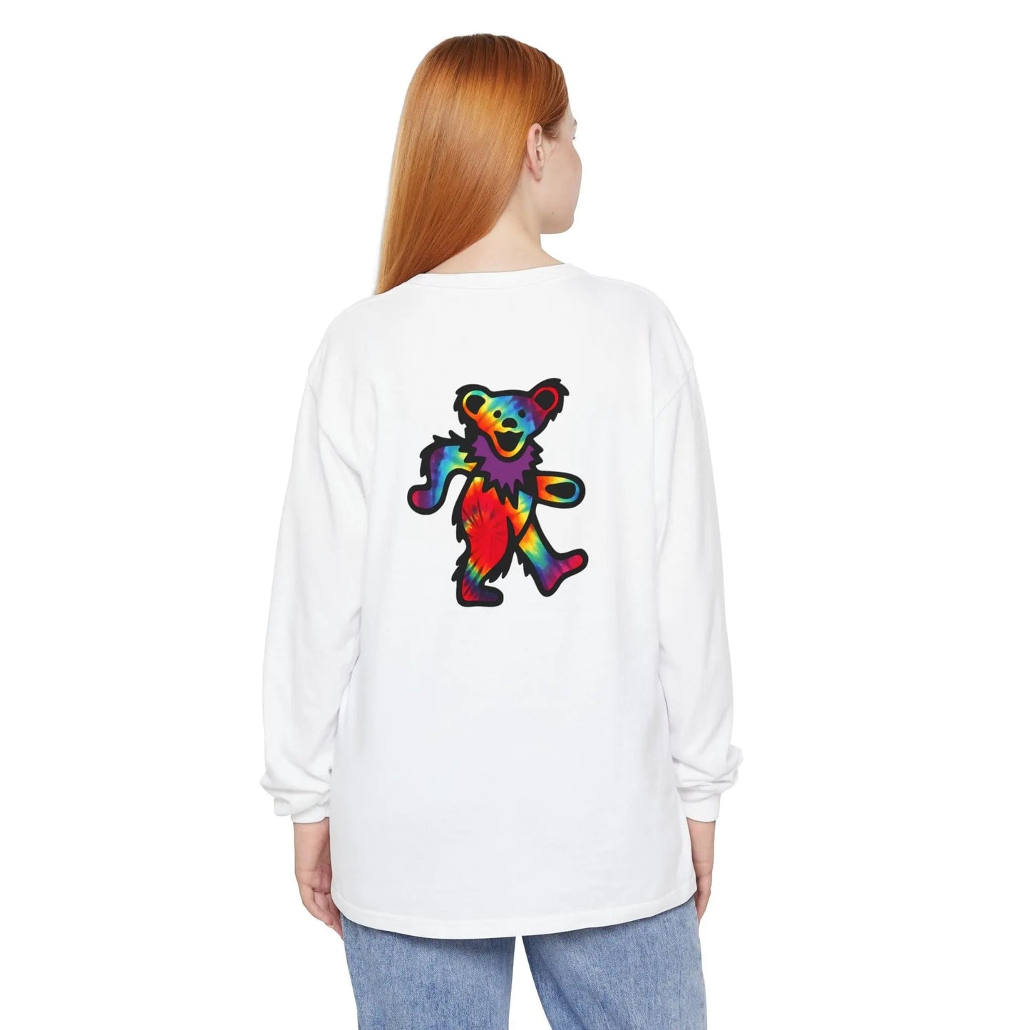 Grateful Dead Tie Dye Dancing Bear Garment-dyed Long Sleeve T-Shirt Vineyard Collection