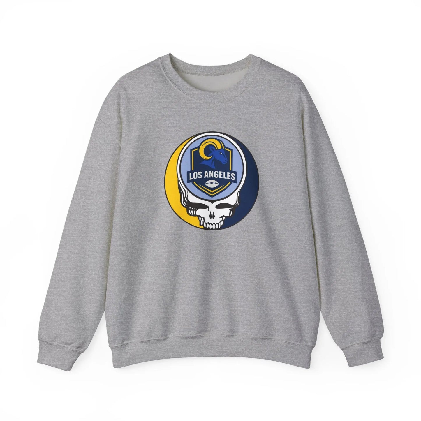 Los Angeles Rams Grateful Dead Stealie Crewneck Sweatshirt Heavy Blend The Gridiron Collection