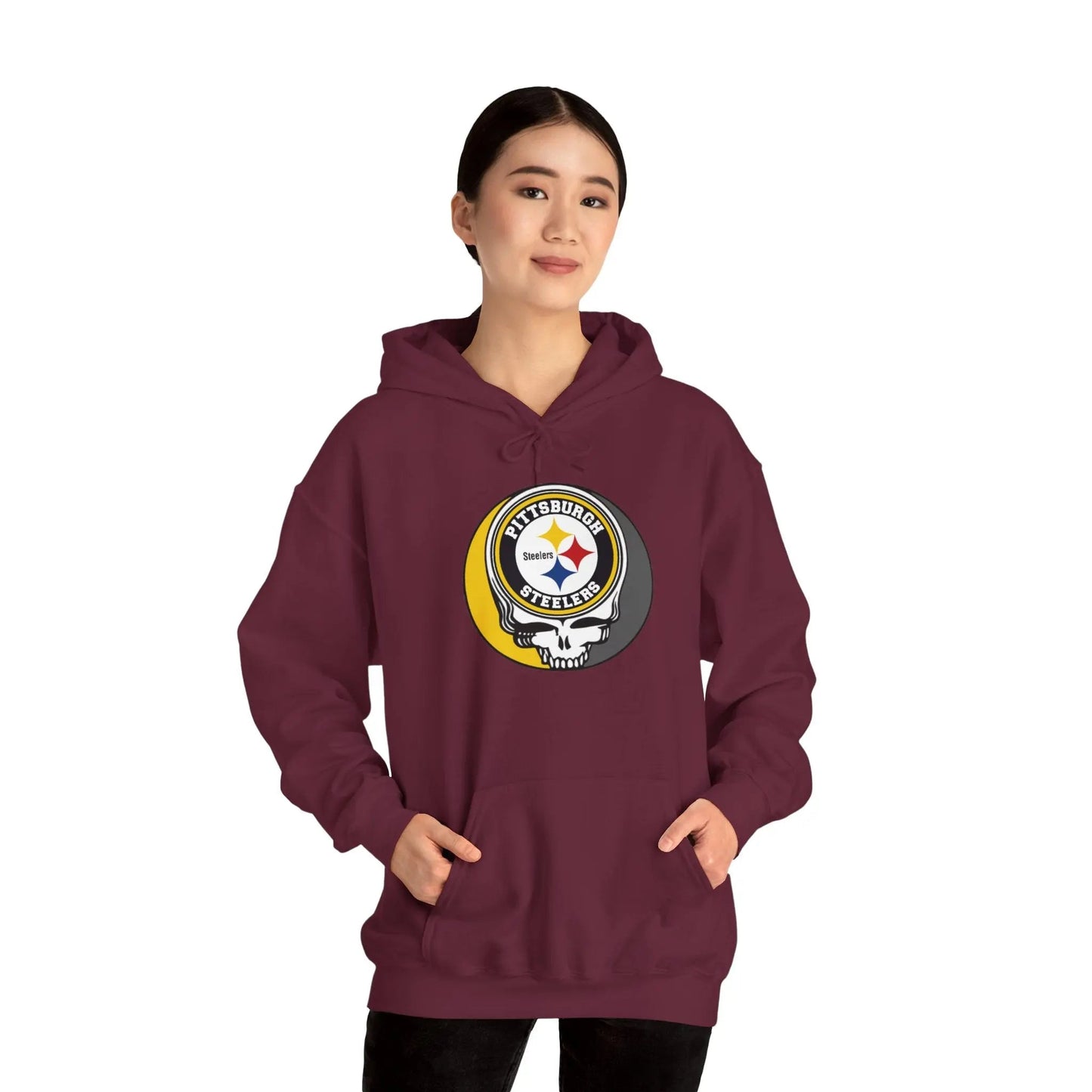 Pittsburgh Steelers Grateful Dead Hoodie Medium-Heavy Fabric Sweatshirt