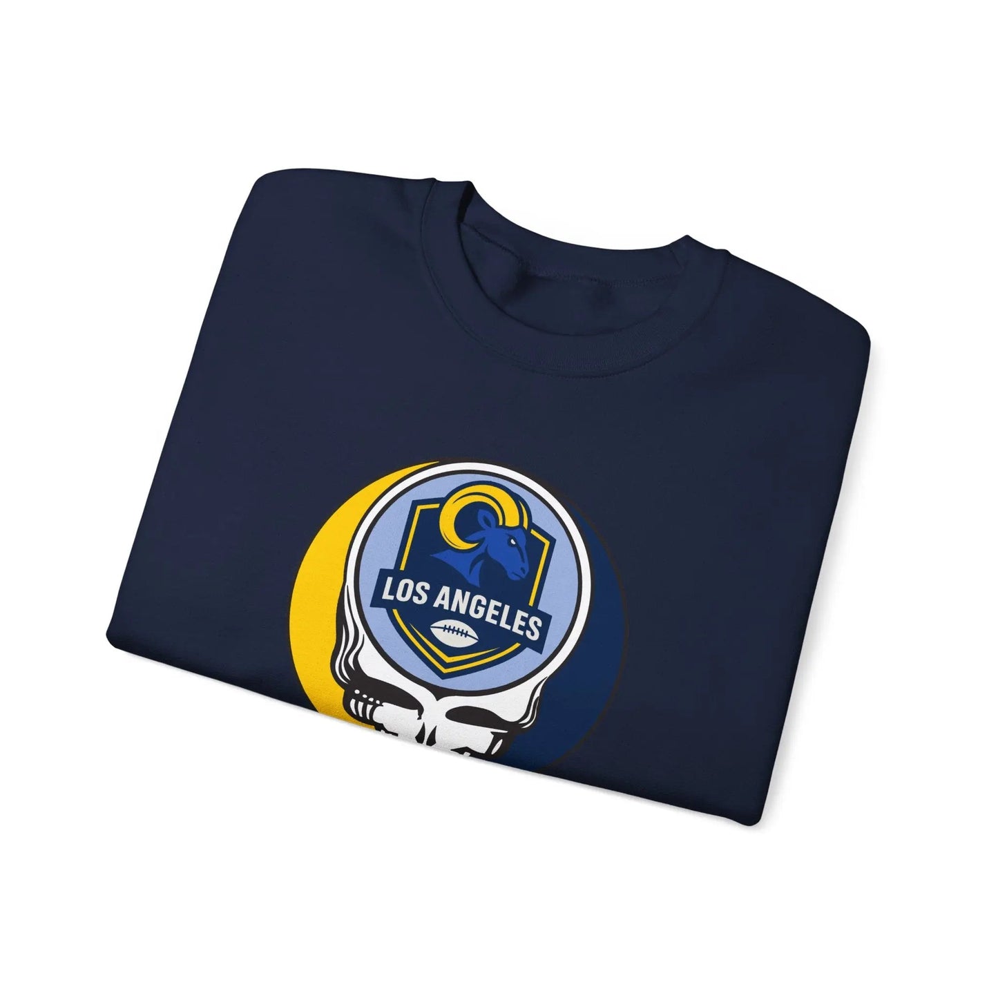 Los Angeles Rams Grateful Dead Stealie Crewneck Sweatshirt Heavy Blend The Gridiron Collection