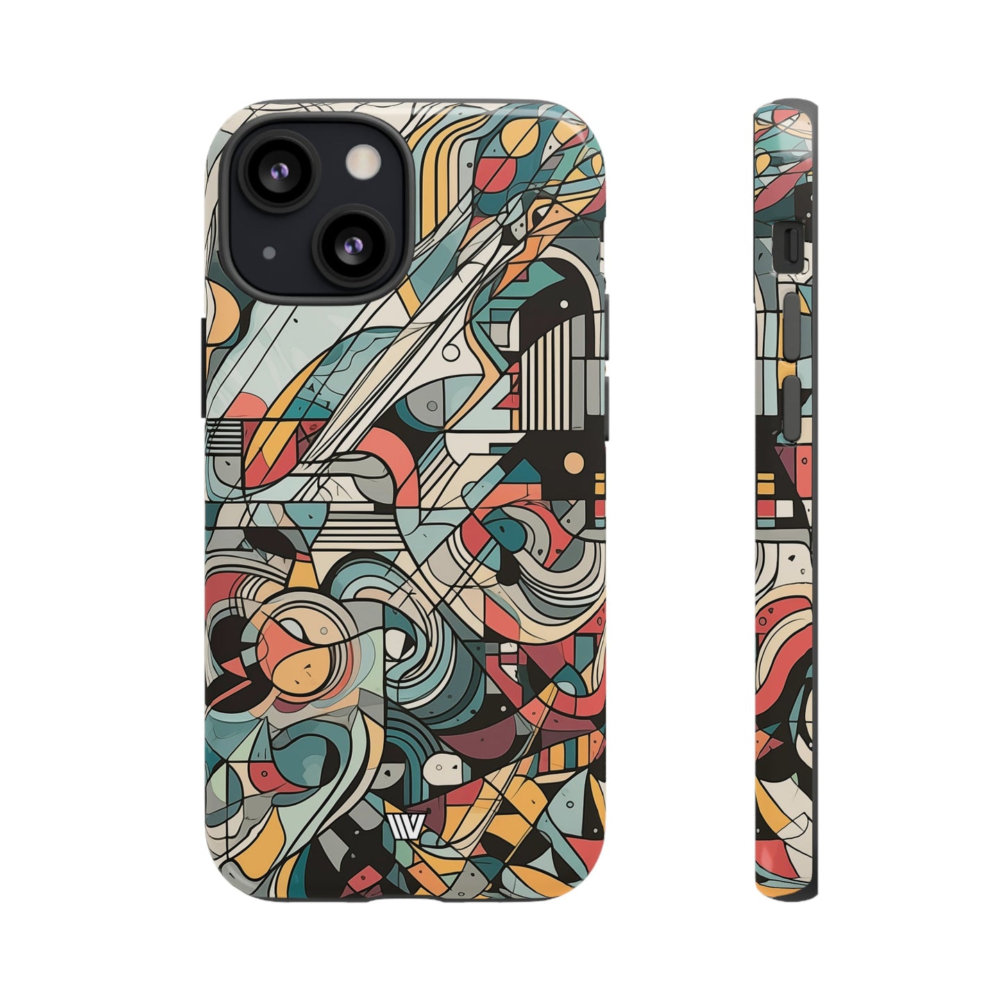 Abstract Doodle Tough Phone Case Dual-Layer Protection