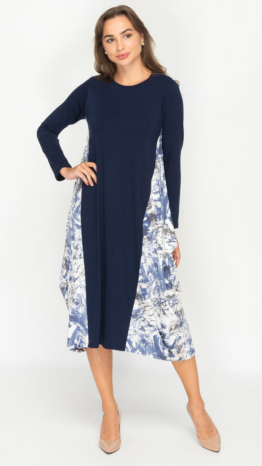 Boho Soft Bamboo Jersey Oversized Side Panel Dress