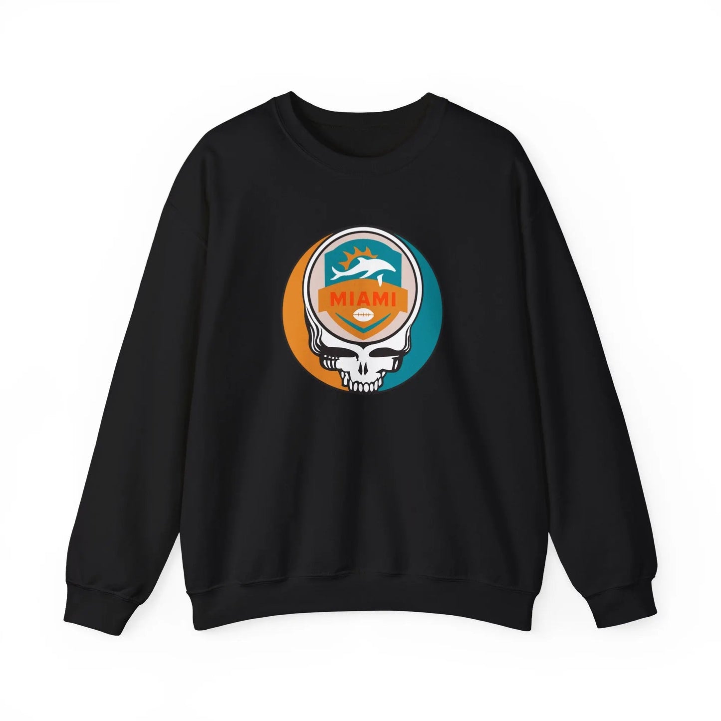 Grateful Dead Stealie Miami Dolphins Crewneck Sweatshirt The Gridiron Collection