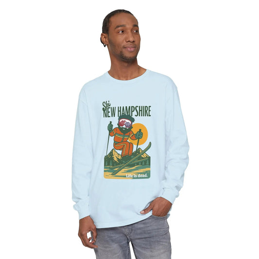Ski New Hampshire Garment-Dyed Long Sleeve T-Shirt Mountain Collection