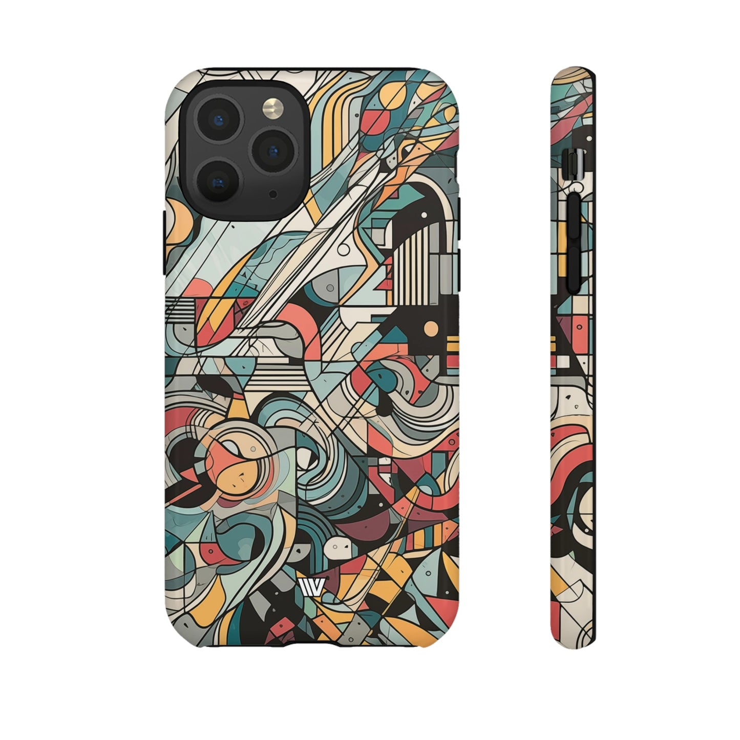 Abstract Doodle Tough Phone Case Dual-Layer Protection